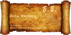 Bata Barbara névjegykártya